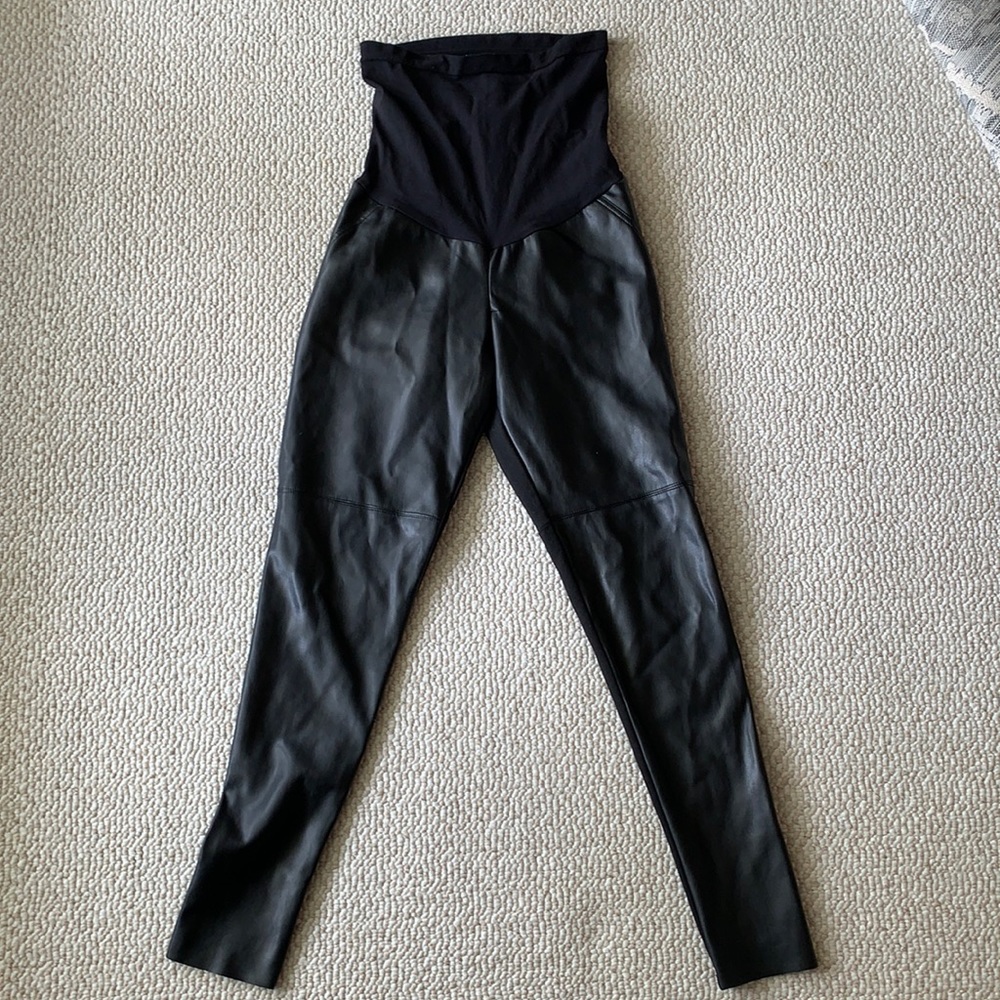 Maternity faux leather leggings